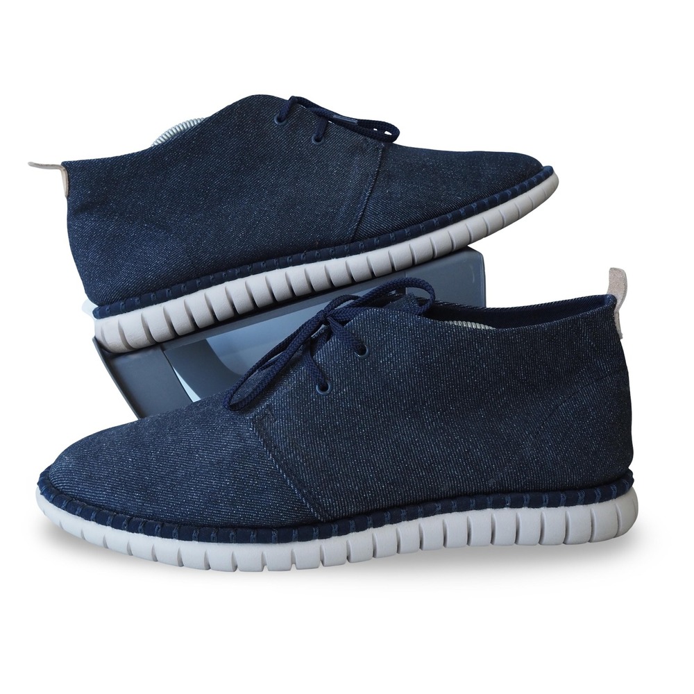 Clarks‎ Denim Chukka Boots Mens 10.5M Indigo Ankle Lace Up Casual Shoes 21621